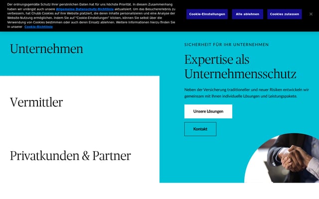 Screenshot of chubb.com