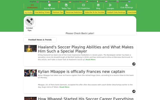 Screenshot of foobol.com