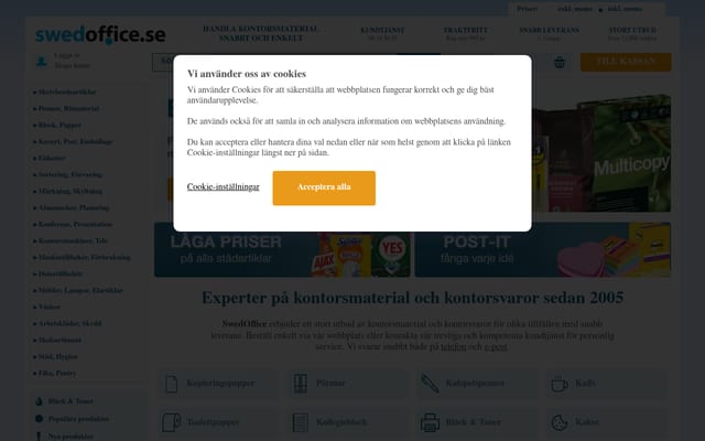 Screenshot of swedoffice.se