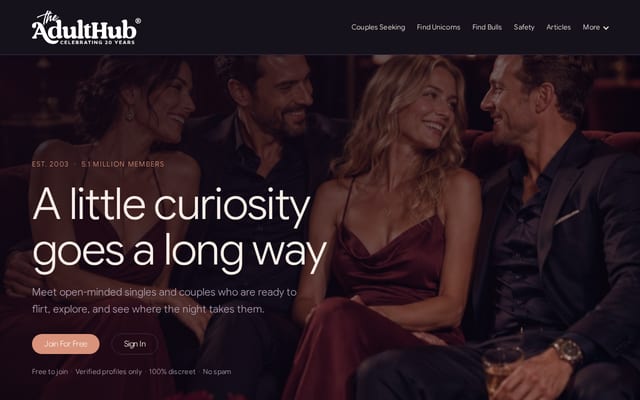 Screenshot of theadulthub.com