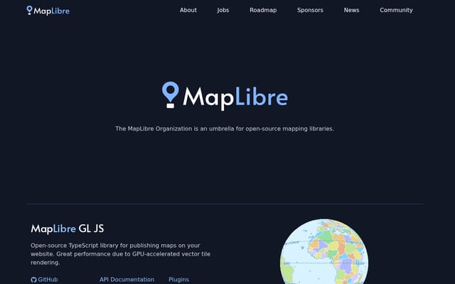 Screenshot of maplibre.org
