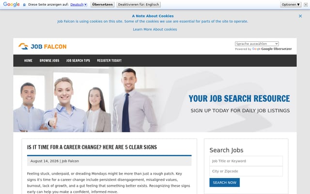 Screenshot of jobfalcon.com