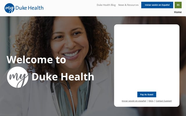 Screenshot of dukemychart.org