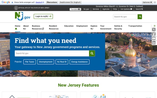Screenshot of nj.gov