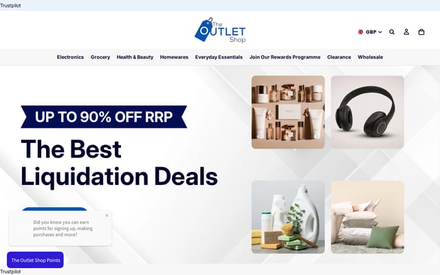 Screenshot of theoutletshop.co.uk