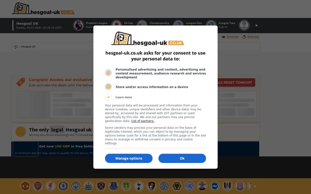 Screenshot of hesgoal-uk.co.uk