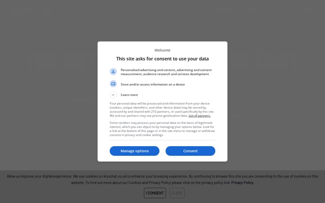 Screenshot of kisschat.co.uk