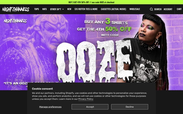 Screenshot of nightchannels.com