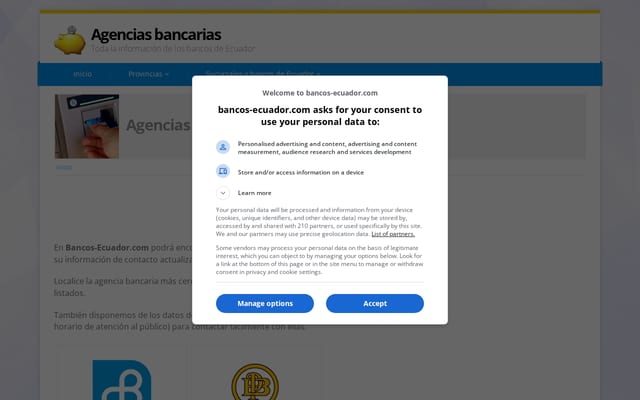 Screenshot of bancos-ecuador.com