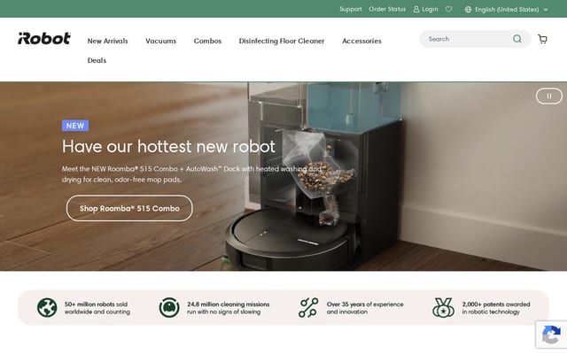 Screenshot of irobot.com