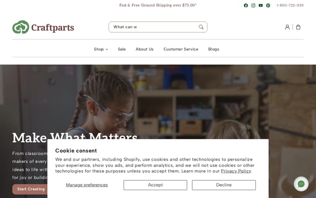 Screenshot of craftparts.com