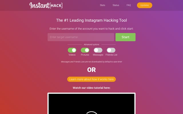 Screenshot of thegramhack.com
