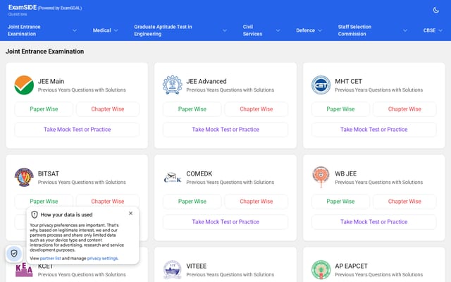 Screenshot of examside.com
