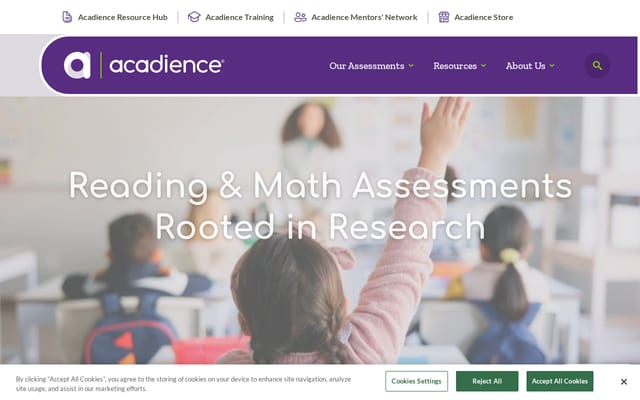 Screenshot of acadiencelearning.org