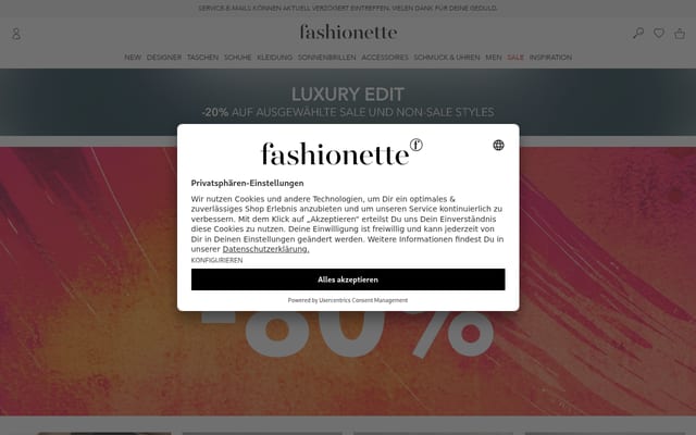 Screenshot of fashionette.de