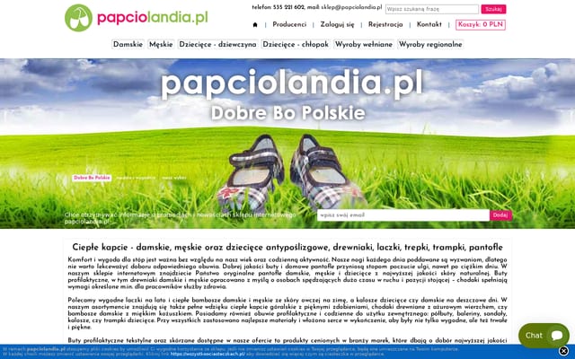 Screenshot of papciolandia.pl