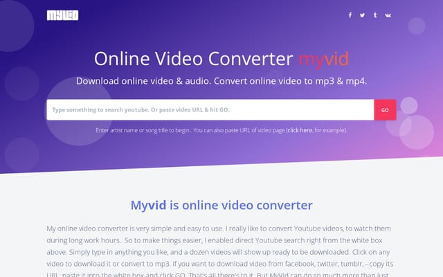 Screenshot of myvid.download