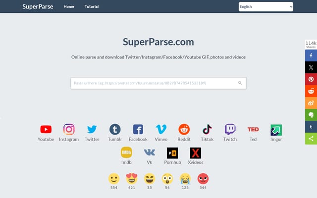 Screenshot of superparse.com
