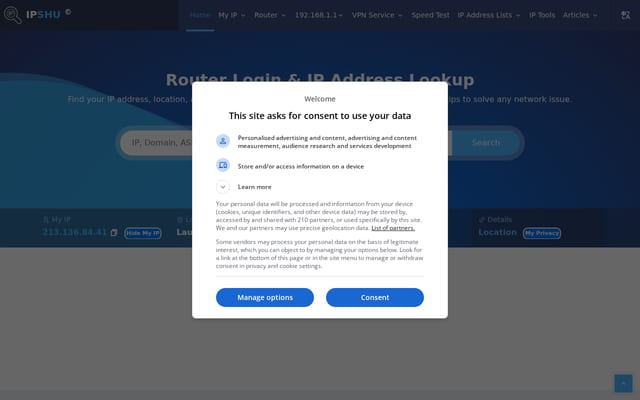 Screenshot of ipshu.com