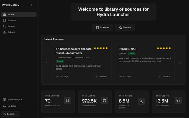 Screenshot of hydralinks.cloud