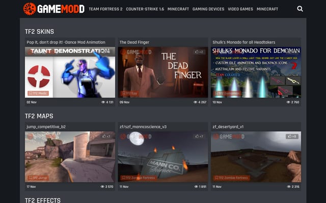 Screenshot of gamemodd.com
