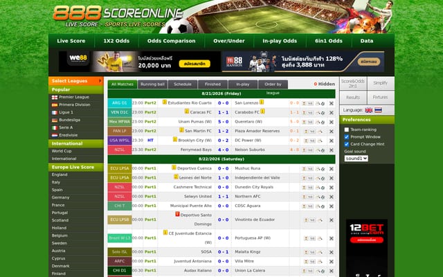 Screenshot of 888scoreonline.net