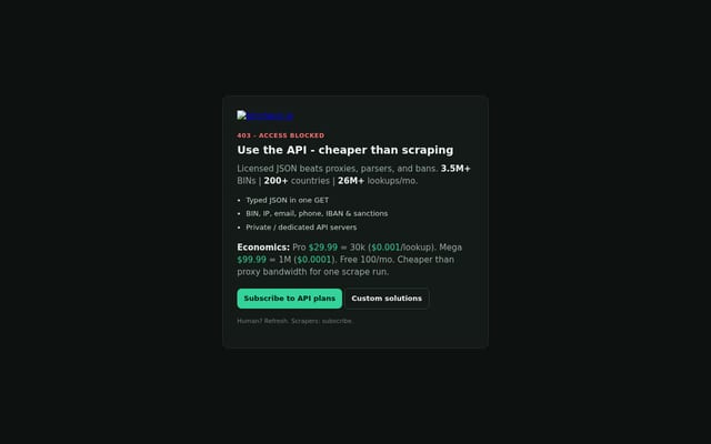 Screenshot of bincheck.io