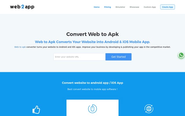 Screenshot of freeweb2app.com