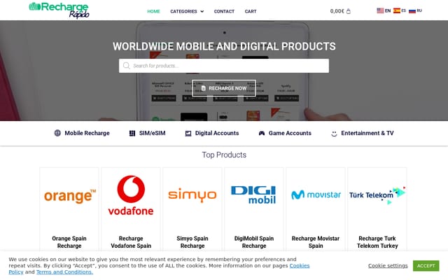 Screenshot of rechargerapido.com