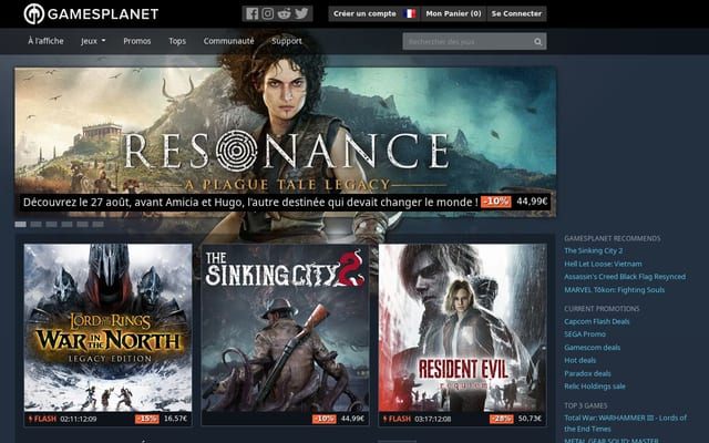 Screenshot of gamesplanet.com
