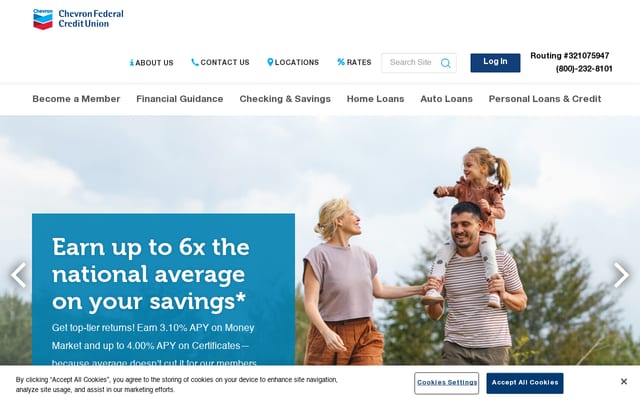 Screenshot of chevronfcu.org