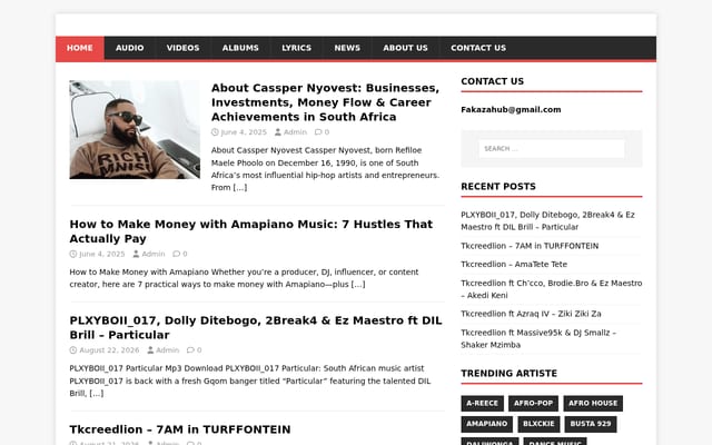 Screenshot of fakazahub.com