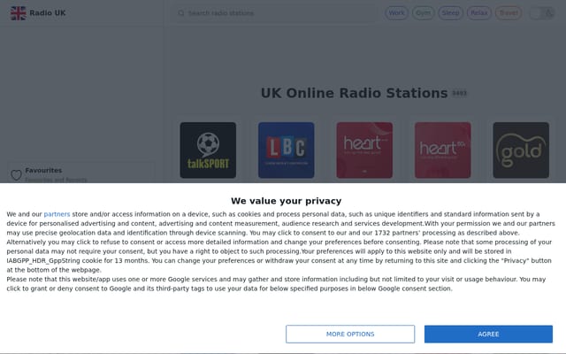Screenshot of radio-uk.co.uk
