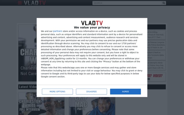 Screenshot of vladtv.com