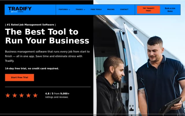 Screenshot of tradifyhq.com