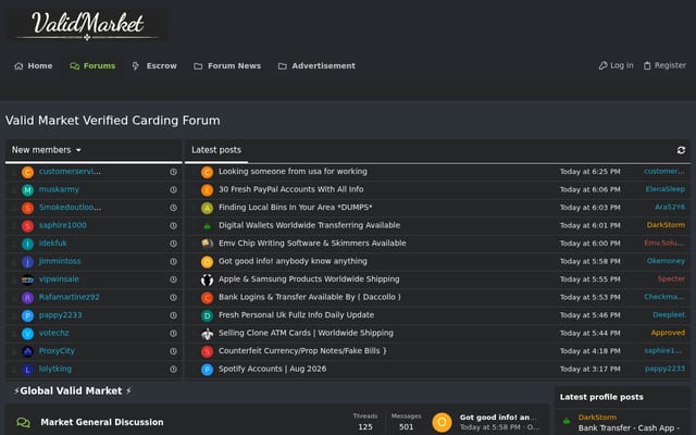 Screenshot of validmarket.io