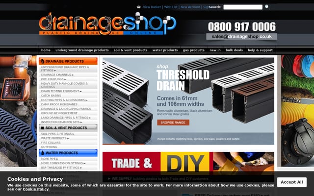 Screenshot of drainageshop.co.uk