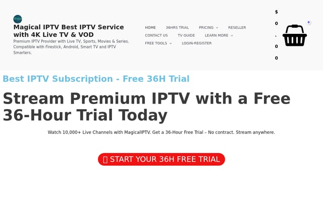 Screenshot of magicaliptv.com