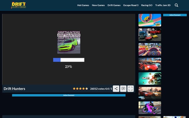 Screenshot of drift-hunters.com