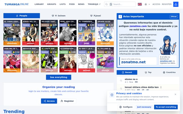 Screenshot of zonatmo.net