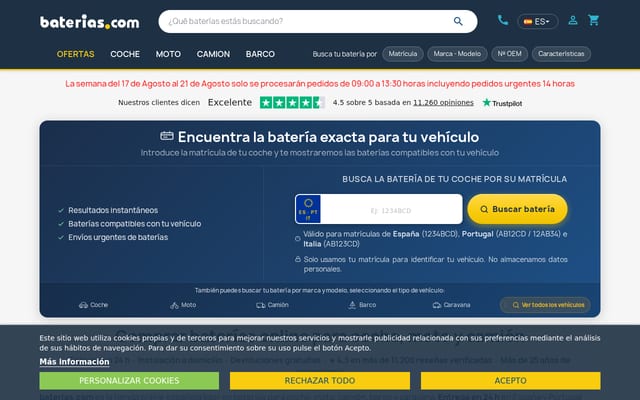 Screenshot of baterias.com