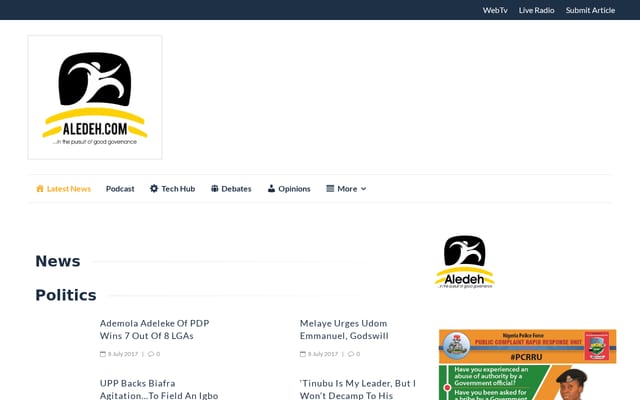 Screenshot of aledeh.com