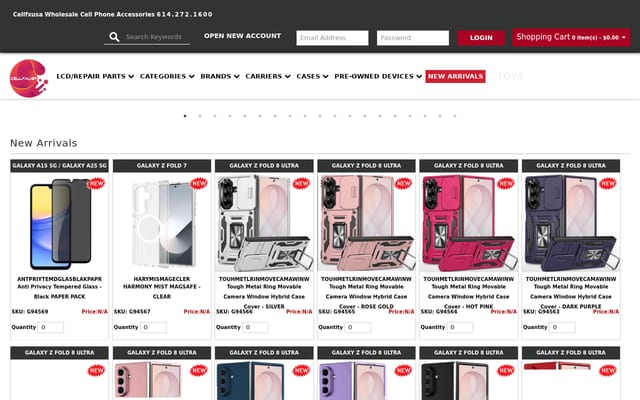 Screenshot of cellfxusa.com