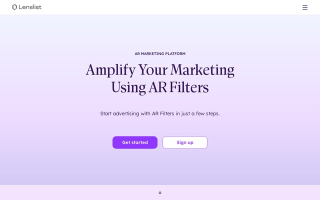 Screenshot of lenslist.co