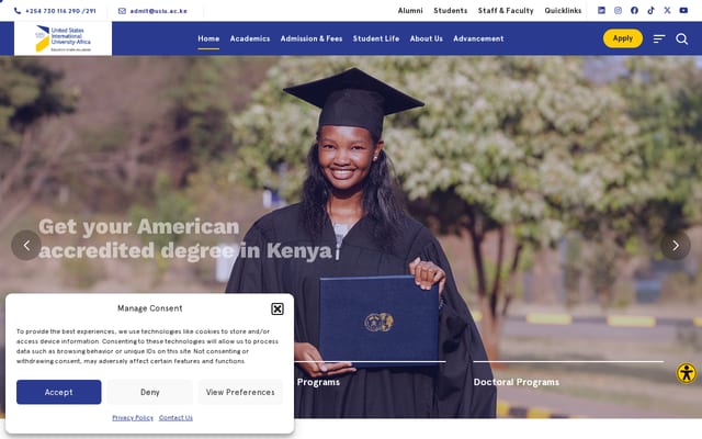 Screenshot of usiu.ac.ke