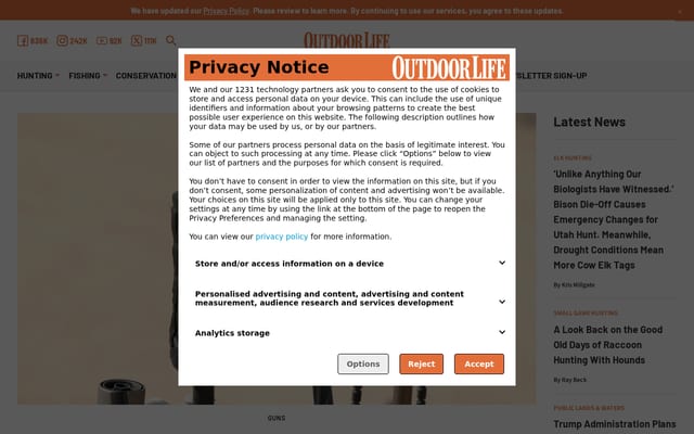 Screenshot of outdoorlife.com