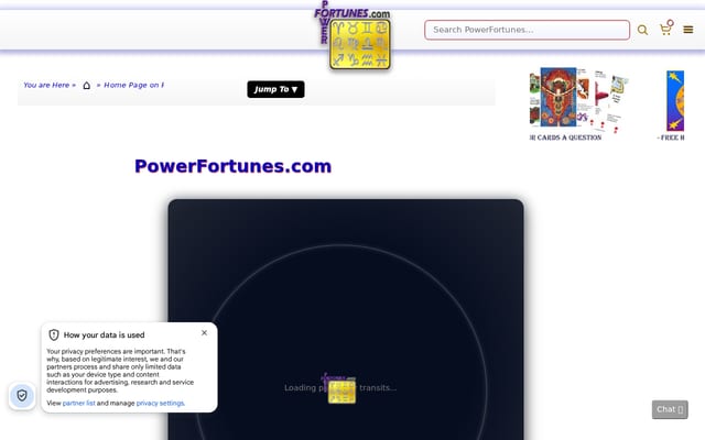 Screenshot of powerfortunes.com