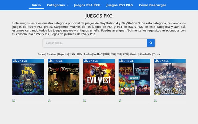 Screenshot of juegospkg.com