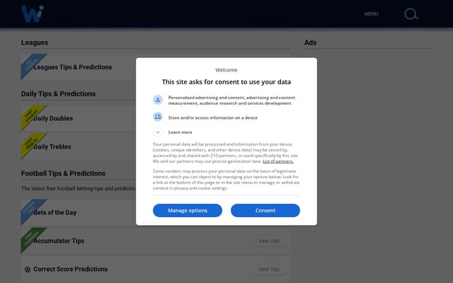 Screenshot of wininbets.com