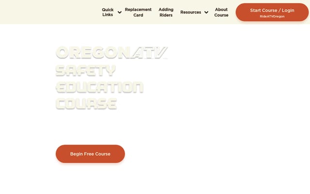 Screenshot of rideatvoregon.org
